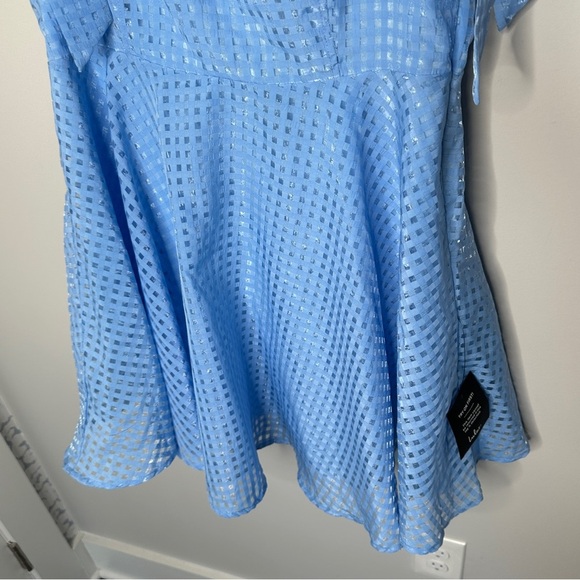 Lulu’s NWT Forever Darling Blue Gingham‎ Burnout Tie-Strap Mini Dress Size XL - Picture 12 of 15
